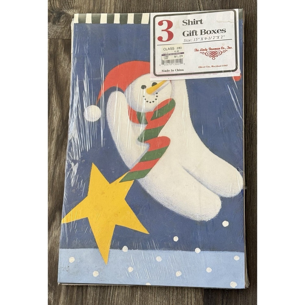Vintage Y2K Christmas Holiday Shirt Gift Set‎ Of 3 Boxes 15x9.5x2 Wrapping
